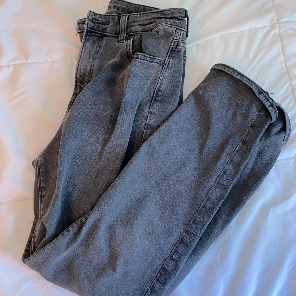 American Eagle Charcoal Mom Jeans